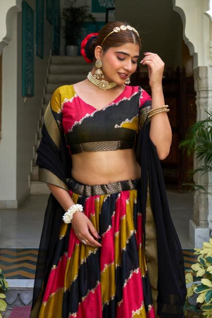 Artriddhs DolaJecard silk red Surat lehenga choli supplier
